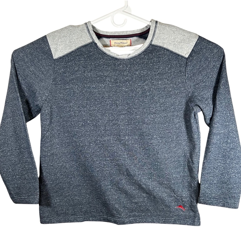 Tommy Bahama Mens Size XL Blue Marl Knit Pullover Sweatshirt Gray